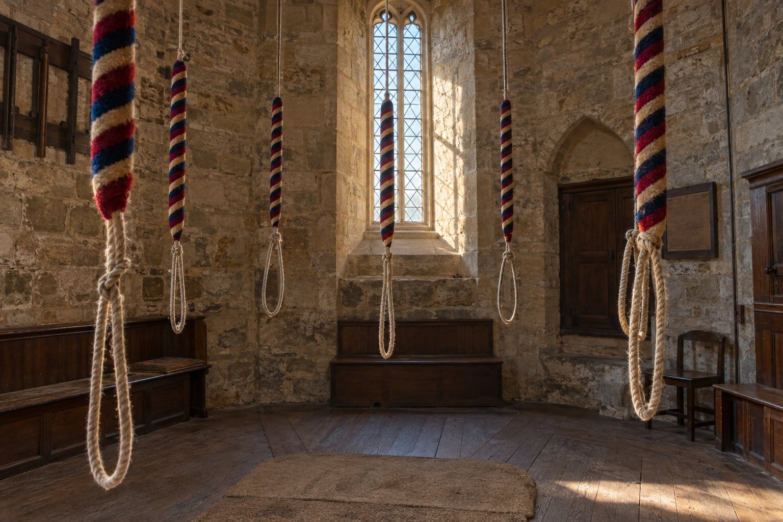 The ringing chamber at St Anne's, sixty-one steps up.