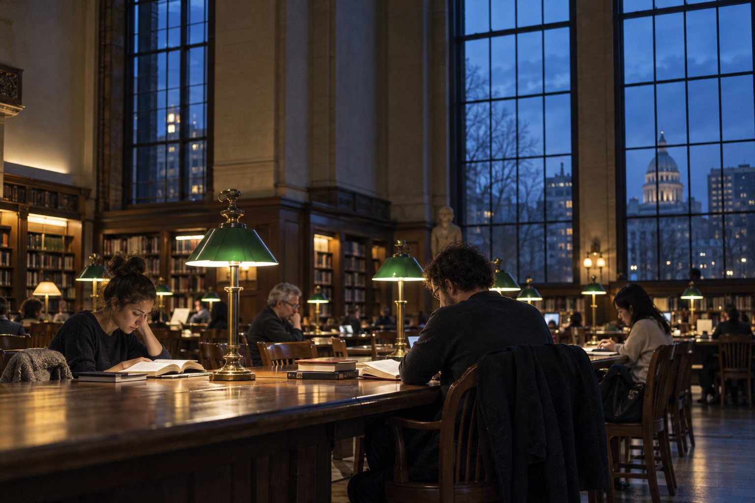 The reading room at the central library on Wren Square.